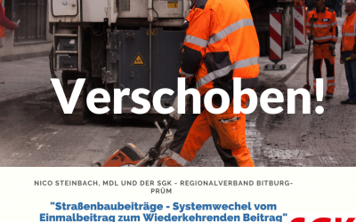 Verschoben – Veranstaltung zu Straßenausbeiträgen am 09. März 2020!
