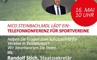 Landtagsabgeordneter Nico Steinbach lädt Sportvereine zu Telefonkonferenz ein