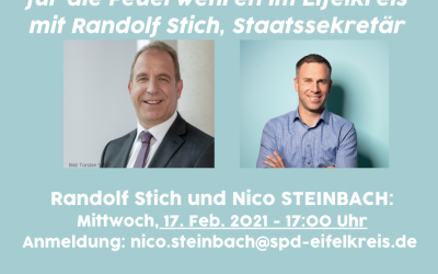 Digitale Blaulichtkonferenz für die Feuerwehren im Eifelkreis mit Randolf Stich, Staatssekretär