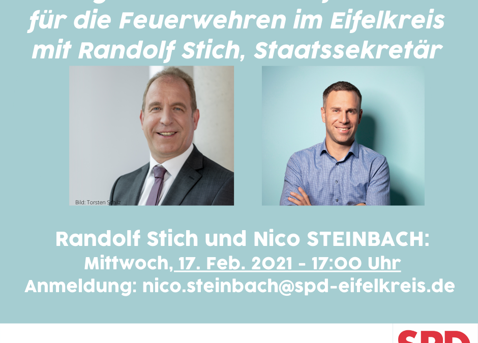 Digitale Blaulichtkonferenz für die Feuerwehren im Eifelkreis mit Randolf Stich, Staatssekretär