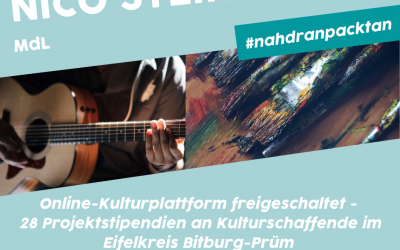 Kulturschaffende aus dem Eifelkreis präsentieren sich auf Online-Plattform – 28 Projektstipendien an Kulturschaffende im Kreis vergeben