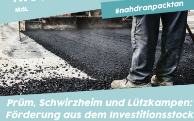 Die Stadt Prüm, die Ortsgemeinden Schwirzheim und Lützkampen erhalten 331.000 € Zuwendung aus dem I-Stock 2021