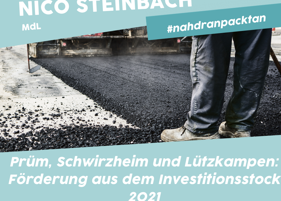 Die Stadt Prüm, die Ortsgemeinden Schwirzheim und Lützkampen erhalten 331.000 € Zuwendung aus dem I-Stock 2021