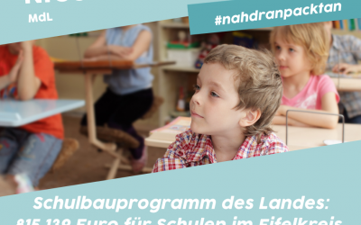 Schulen im Eifelkreis erhalten 815.139 € aus dem Schulbauprogramm des Landes