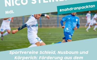 Sportvereine Schleid, Nusbaum und Körperich erhalten insgesamt 58.250 € Förderung aus dem Sonderprogramm 2021
