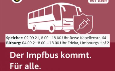 Impfbus am 02. September in Speicher und am 04. September in Bitburg