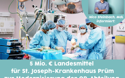 5 Millionen Euro Landesmittel für das St. Joseph-Krankenhaus in Prüm